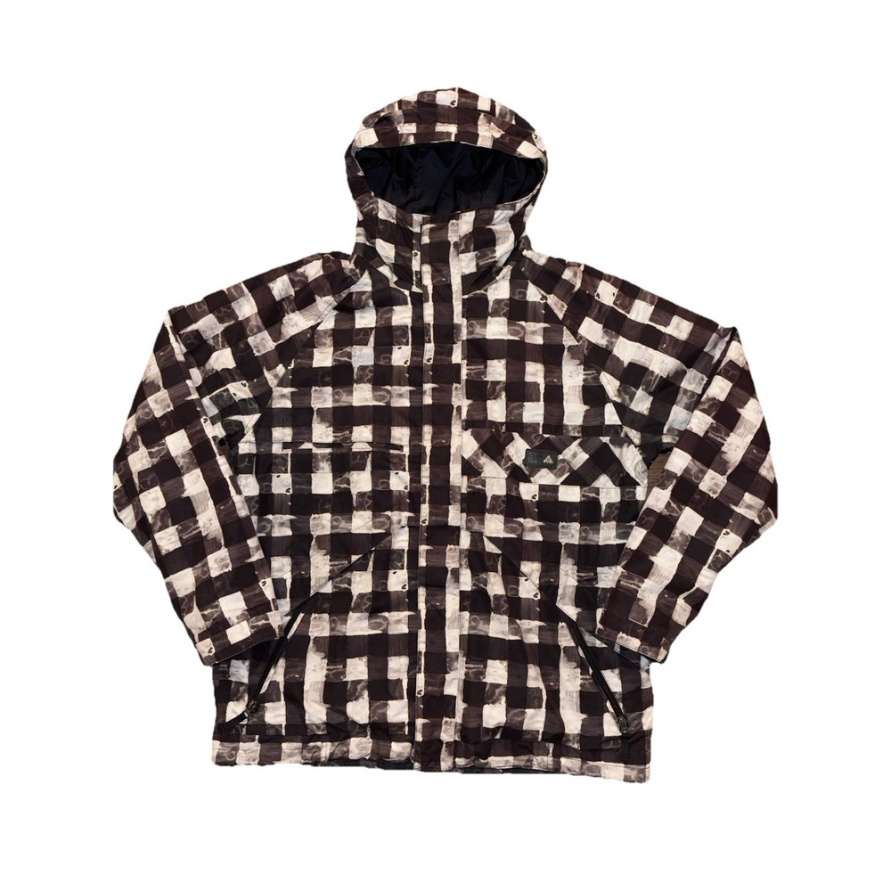 BURTON Dryride Poacher Snowboard Jacket Checker Brown Blk Men's XL ski Gorpcorp